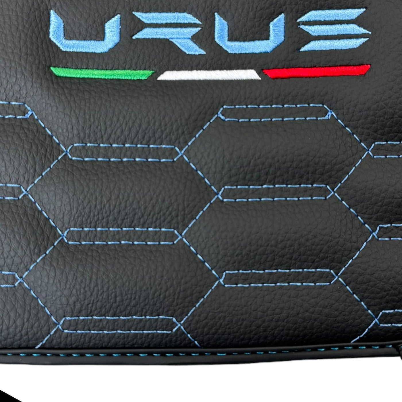 Leather Floor Mats for Lamborghini Urus with Blue Stitching - AutoWin