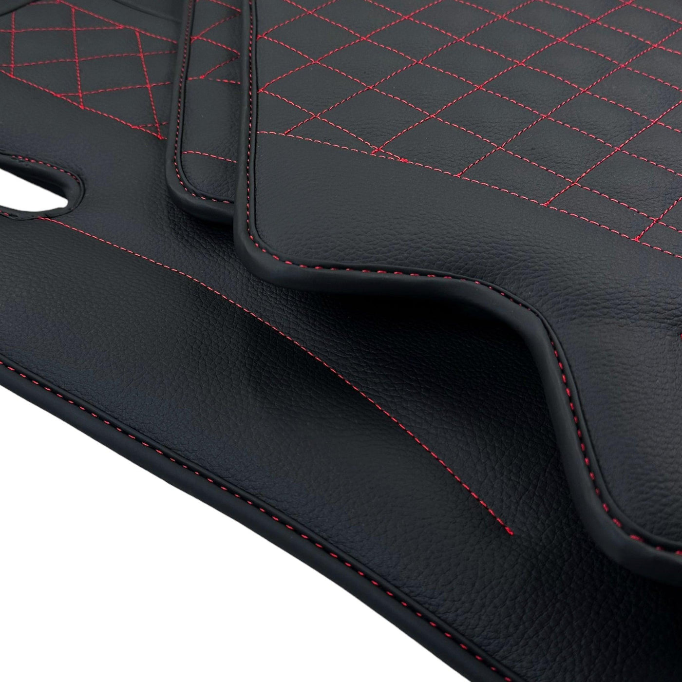 Leather Floor Mats For Mercedes Benz E-Class W213 Sedan (2016-2020) ER56 Design - AutoWin