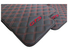 Leather Floor Mats for Porsche Cayenne GTS (2010-2018) Red Sewing - AutoWin