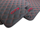 Leather Floor Mats for Porsche Cayenne GTS (2010-2018) Red Sewing - AutoWin