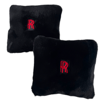 Black Sheepskin Pillows Design Set of 2 for Rolls-Royce Vehicles
