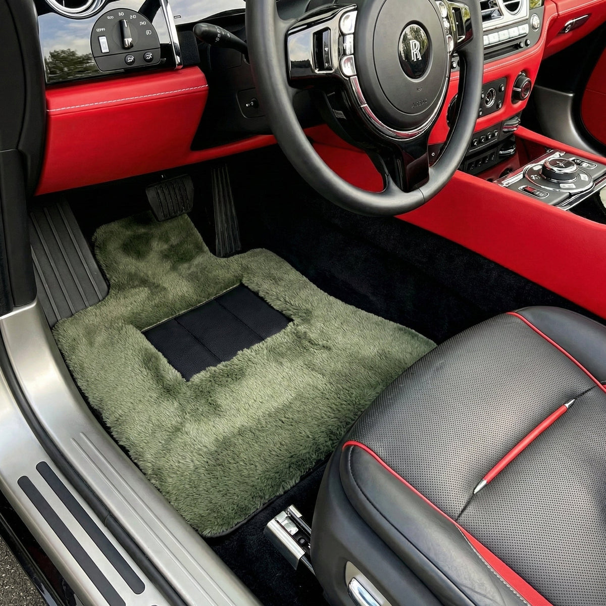 Light Green Sheepskin Floor Mats for Rolls-Royce Dawn (2016-2023)