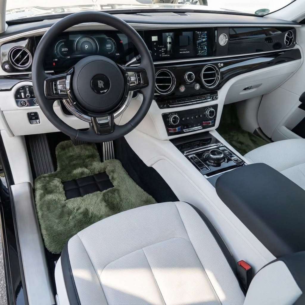 Light Green Sheepskin Floor Mats for Rolls-Royce Spectre (2023-2024)