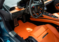 Orangefarbene Leder-Fußmatten für Lamborghini Temerario (2025-2026)