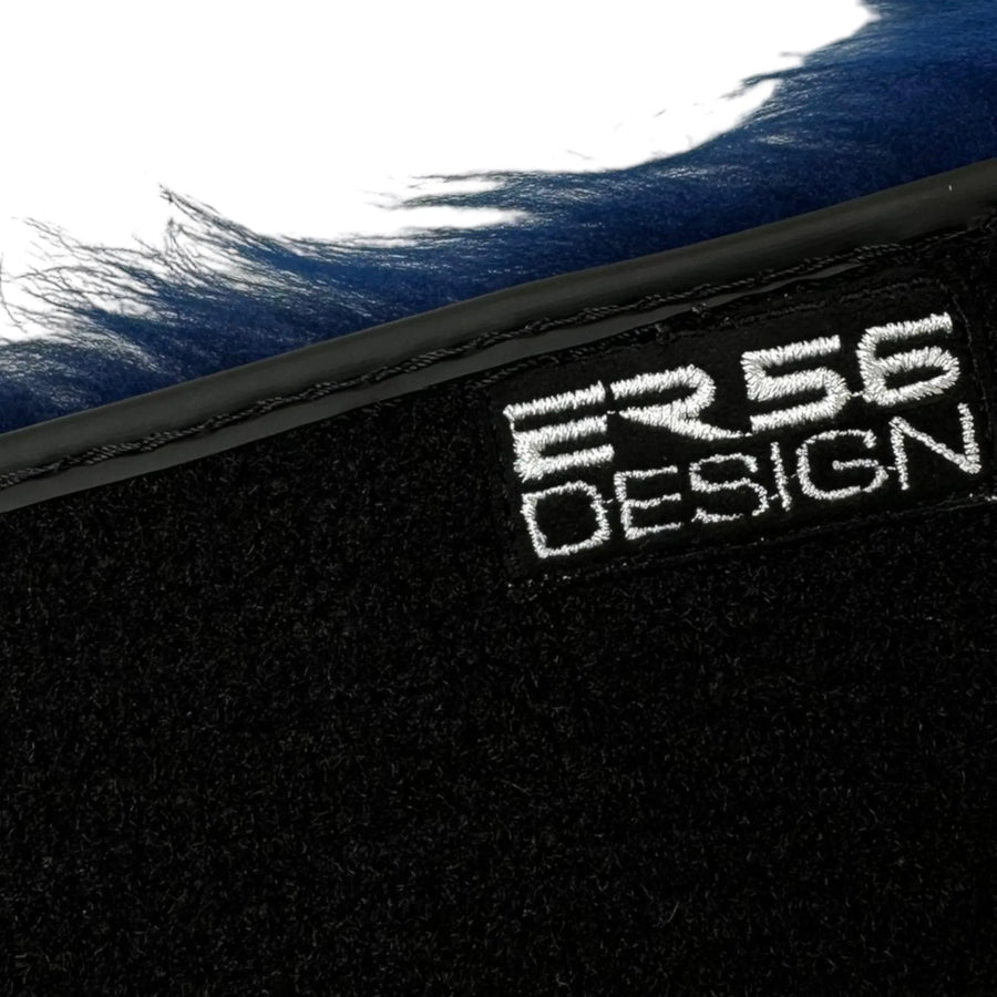 Navy Blue Sheepskin Floor Mats for Rolls Royce Phantom VIII (2017-2024) | ER56 Design - AutoWin