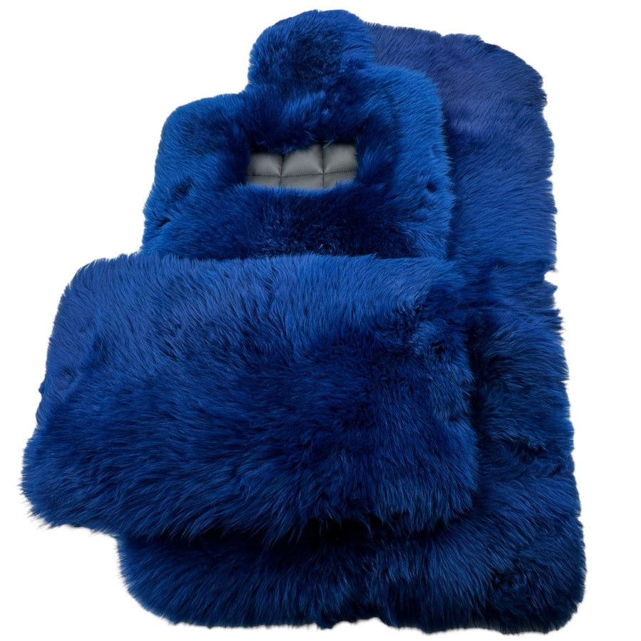 Navy Blue Sheepskin Floor Mats for Rolls Royce Wraith (2013–2023) | ER56 Design - AutoWin