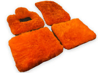 Orange Sheepskin Floor Mats For Bentley Flying Spur (2005-2013) Er56 Design Brand - AutoWin
