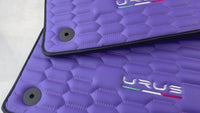 Purple Leather Black Floor Mats for Lamborghini Urus | Black Trim