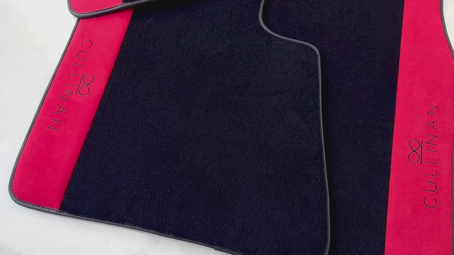 ブラックフロアマットロールスロイスブラックバッジカリナンRR31 2018-2023オレンジアルカンターラレザー付き - AutoWin