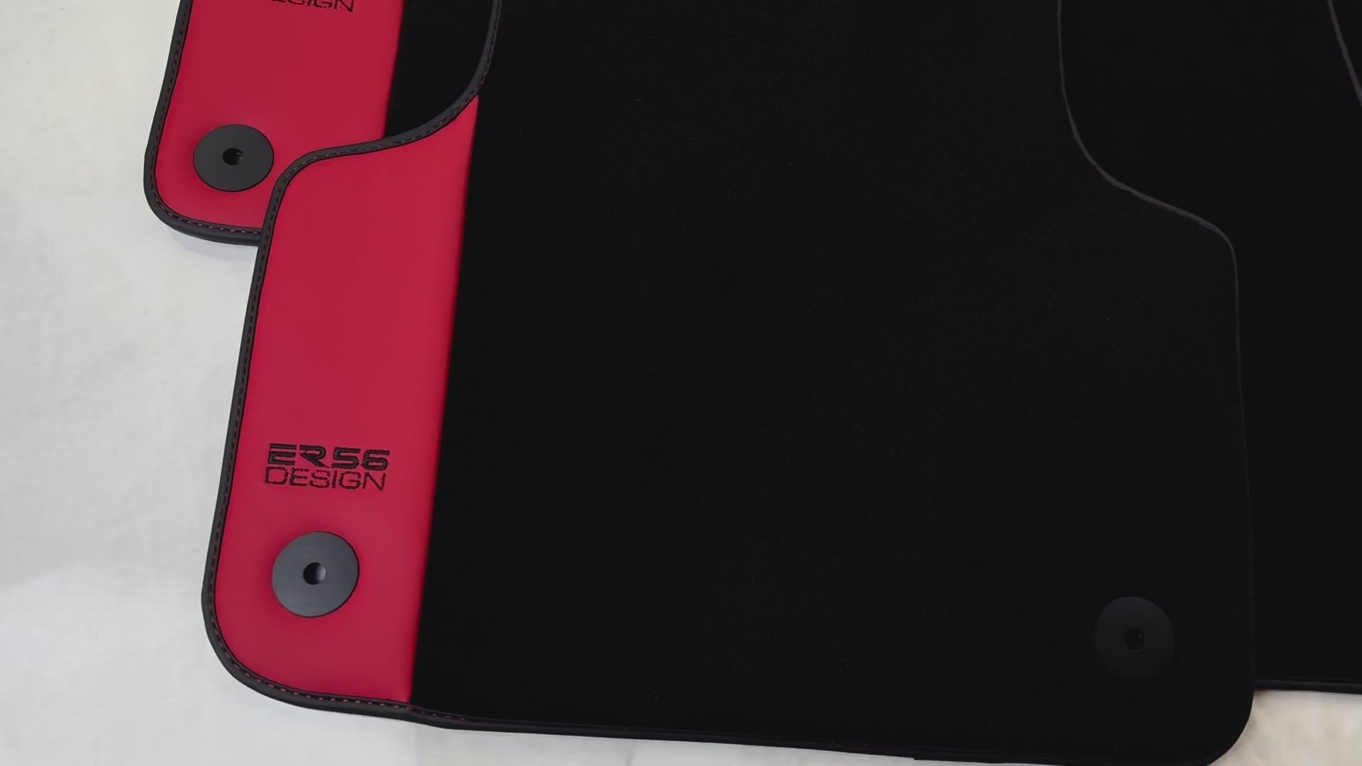 Black Floor Mats for Lamborghini Urus with Red Leather | ER56 Design