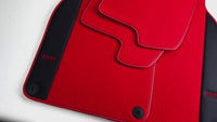 Red Floor Mats for Porsche Cayenne (2003-2010) with Leather