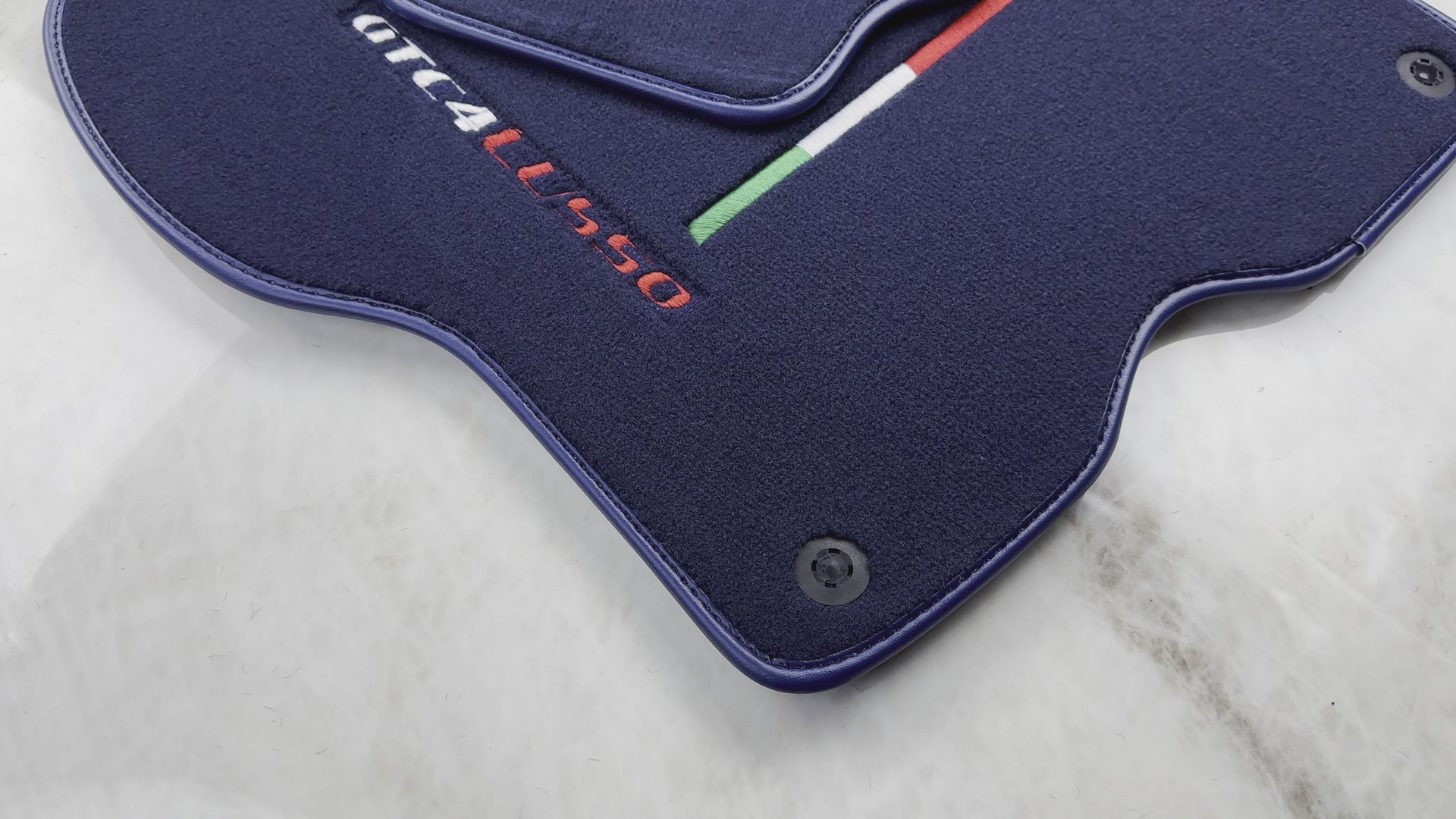 Dark Blue Floor Mats For Ferrari GTC4 Lusso (2016-2023) Italian Edition - AutoWin