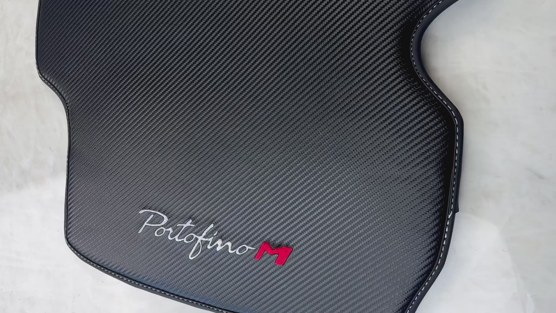 Carbon Fiber Leather Floor Mats for Ferrari Portofino M (2018-2023) - AutoWin.EU