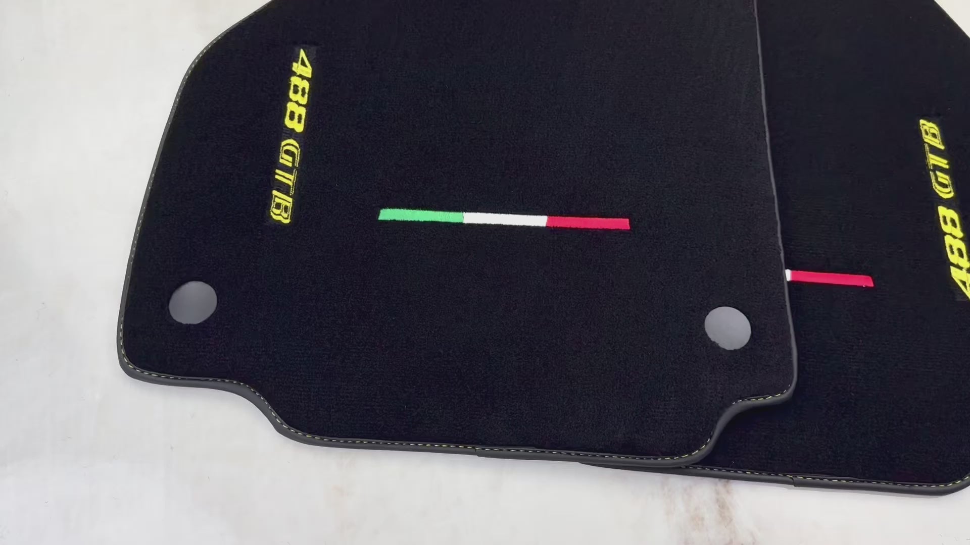 Floor Mats for Ferrari 488 GTB (2015-2022) Italian Edition | Black Trim - AutoWin