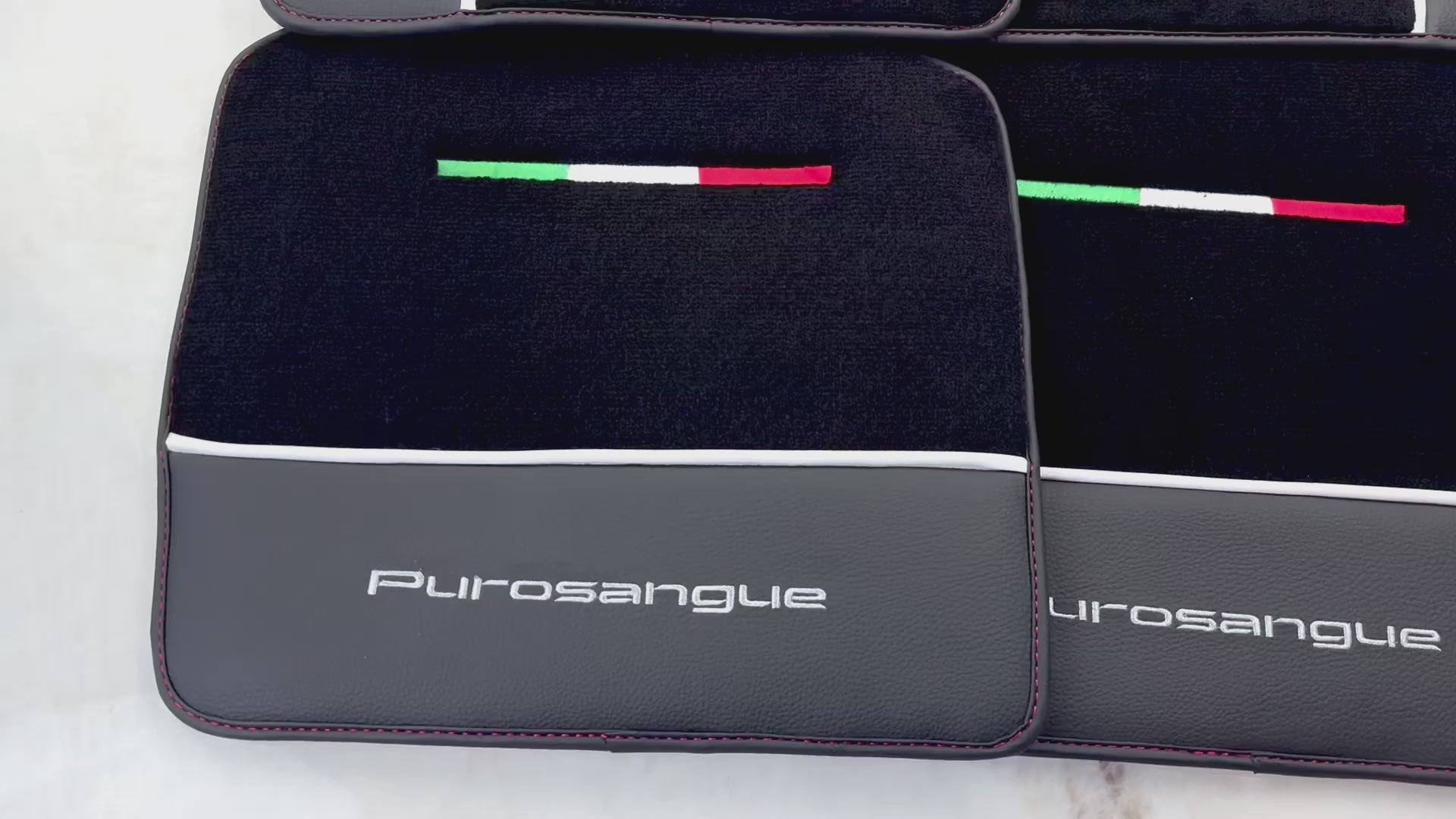 Schwarze Fußmatten für Ferrari Purosangue mit Leder - AutoWin