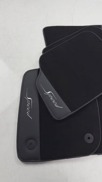 Schwarze Fußmatten für Bentley Continental GT (2018–2023) Speed ​​mit Leder