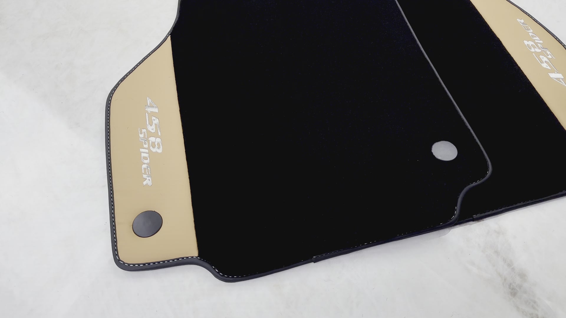 Floor Mats for Ferrari 458 Spider (2012-2015) with Beige Tradizione Nappa Leather - AutoWin