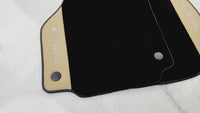 Black Floor Mats for Ferrari 488 GTB (2015-2022) with Beige Tradizione Nappa Leather