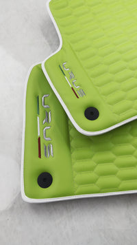 ランボルギーニ ウルス (2018-2026) ER56用グリーンレザーフロアマットデザイン