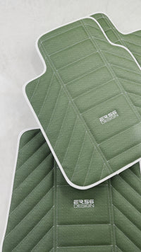 Green Leather Floor Mats For Rolls-Royce Cullinan Rr31 2018-2025 ER56 Design
