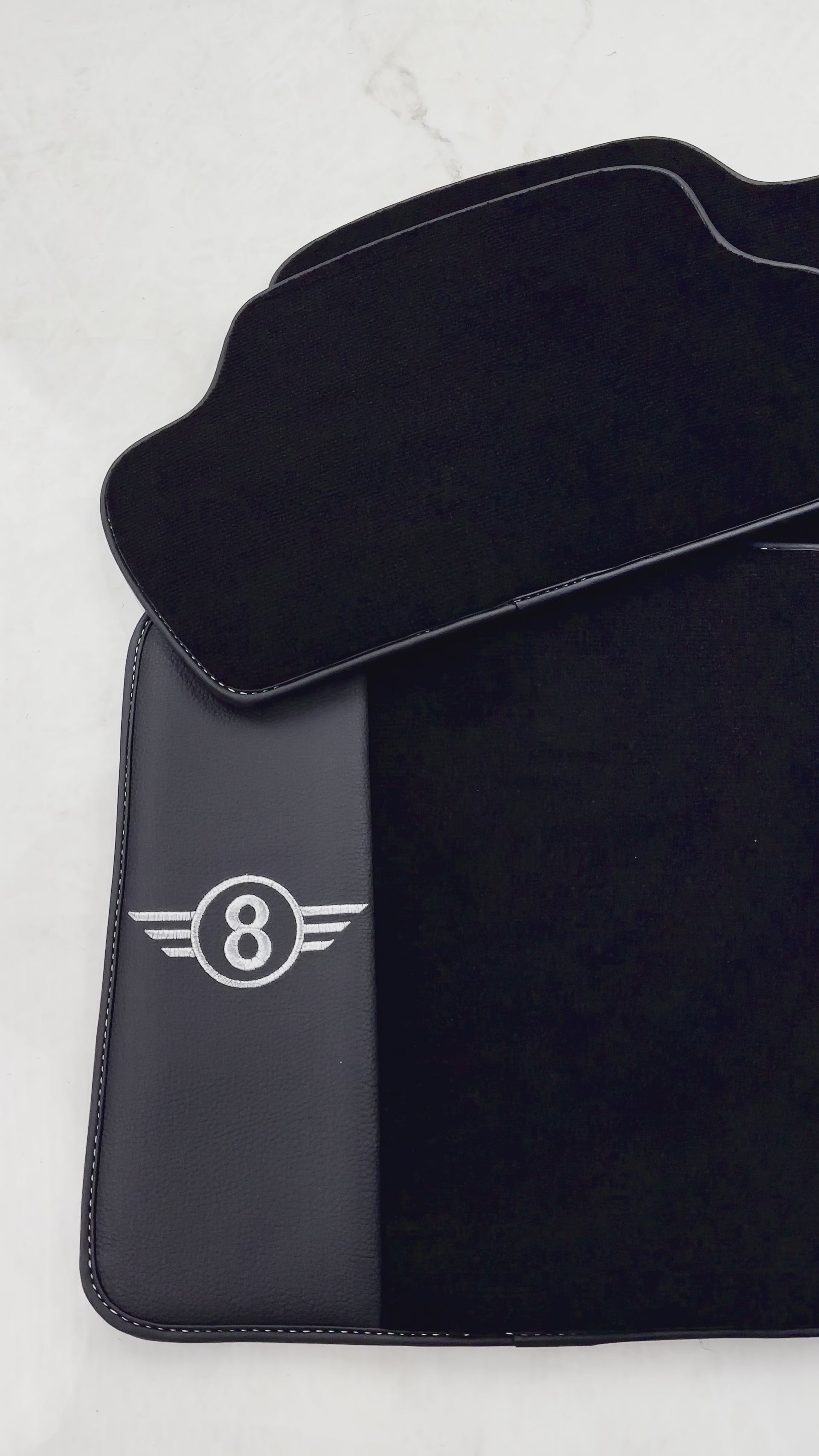 Schwarze Fußmatten für Mini Cooper F56 (2013–2022) mit Leder - AutoWin