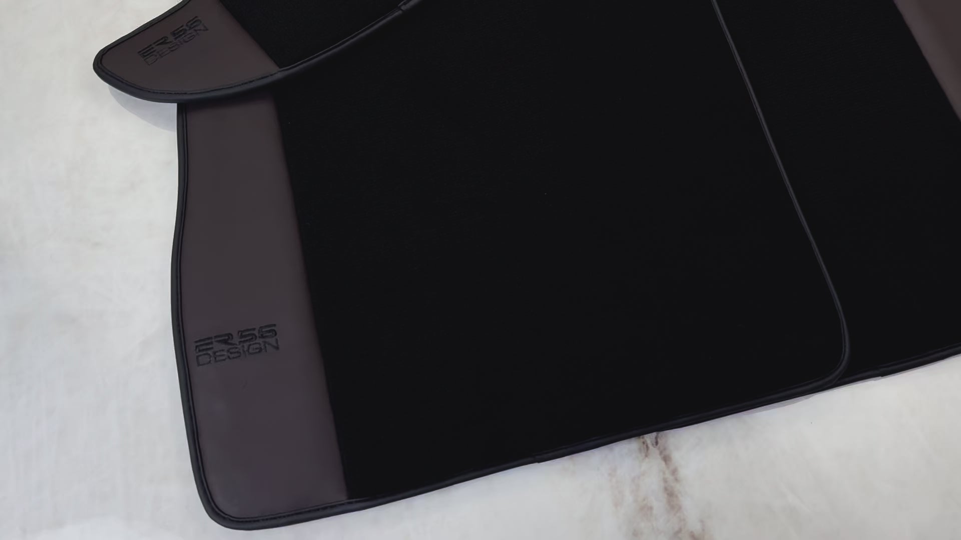 ベントレー コンチネンタル GT (2003–2011) 用ブラック フロアマット ダークブラウン レザー | ER56のデザイン - AutoWin