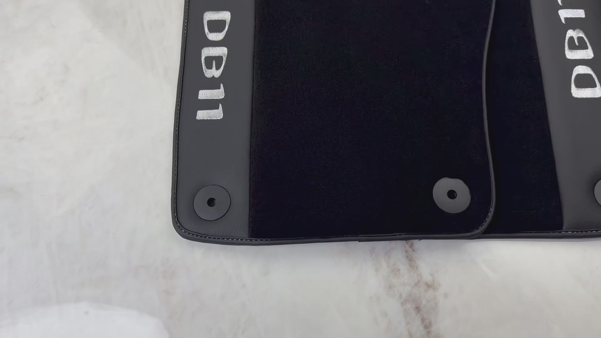 Black Floor Mats for Aston Martin DB11 (2016–2023) with Leather - AutoWin