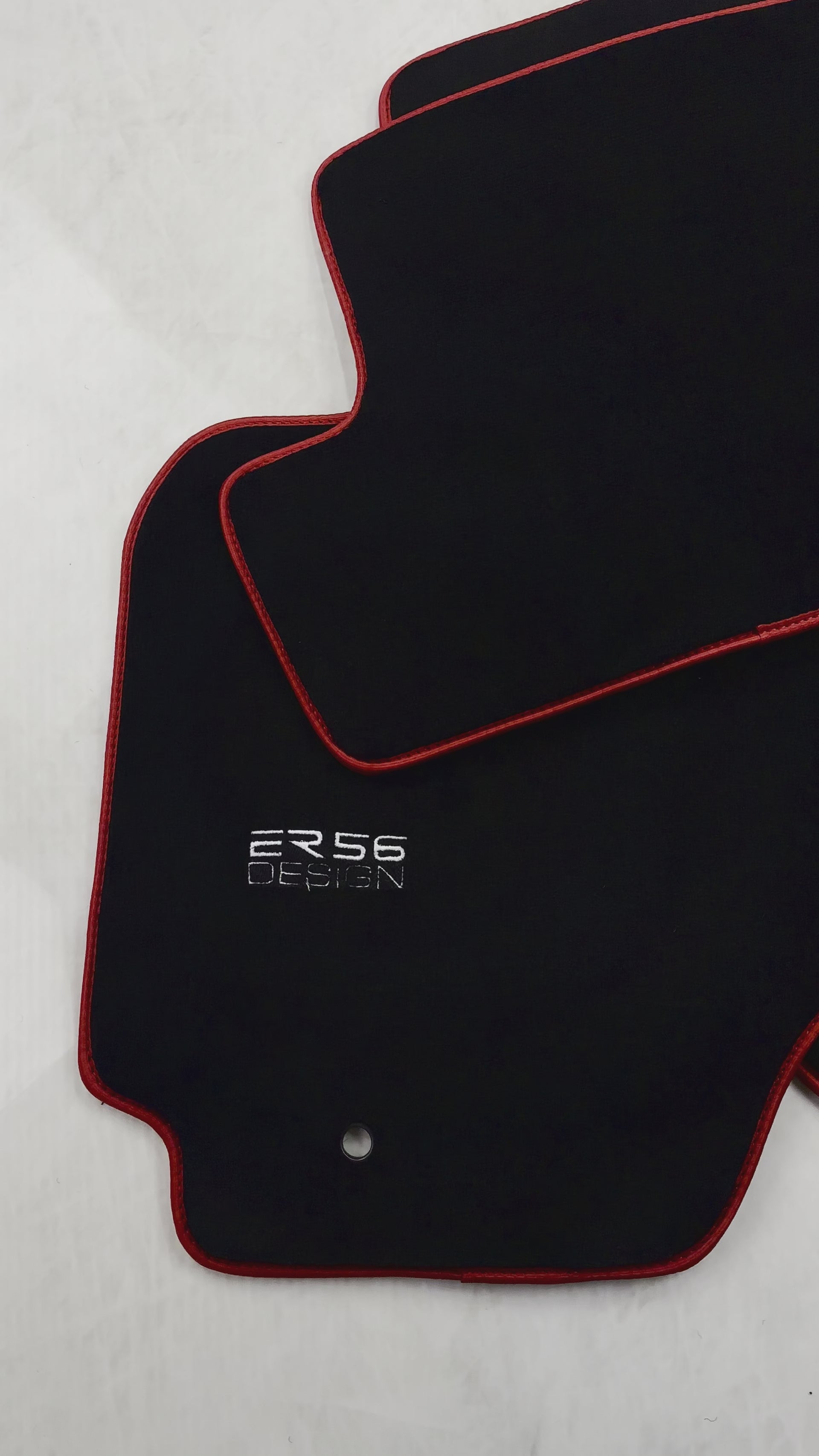 Black Floor Mats For Toyota RAV4 (2000-2003) ER56 Design with Red Trim - ER56 Design