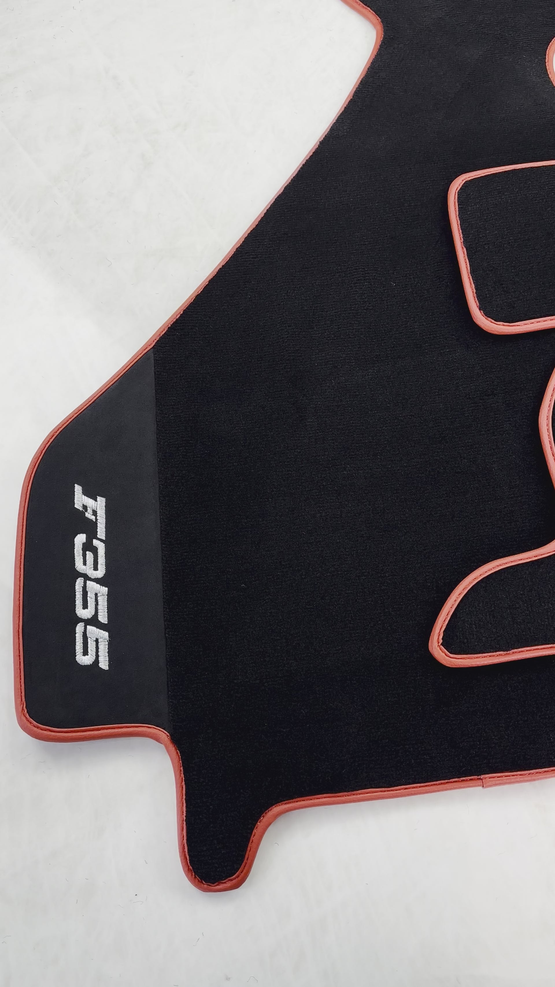 Schwarze Fußmatten für Ferrari F355 1994–1999 mit Alcantara-Leder - AutoWin