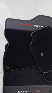 Black Floor Mats For Ferrari GTC4 Lusso (2016-2023) with Leather