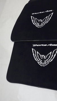 Black Floor Mats for Pontiac FireBird (1993-2002) with Trans Am Logo