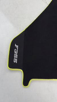 Schwarze Fußmatten für Ferrari F355 1994–1999 mit Alcantara-Leder