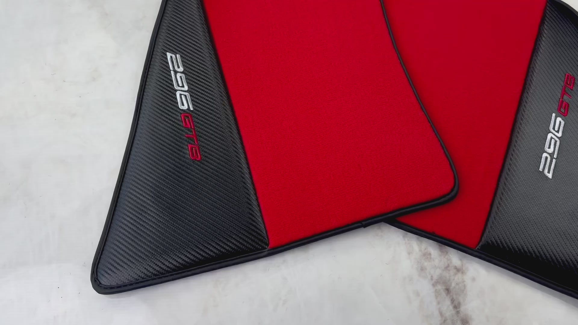 Schwarze Fußmatten für Ferrari 296 GTB (2022–2024) mit Leder - AutoWin