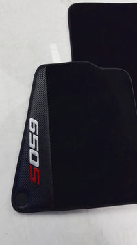 Black Floor Mats For McLaren 650S Black Tailored With Carbon Leather