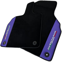 Purple Leather Black Floor Mats for Lamborghini Aventador | Black Trim - AutoWin