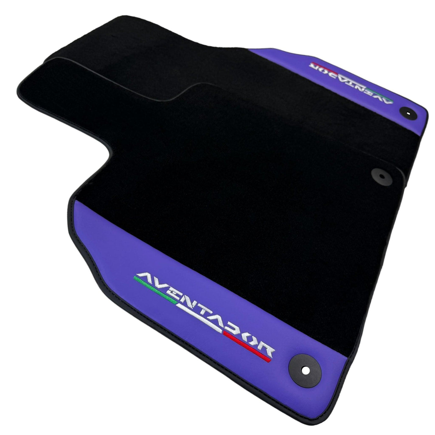 Purple Leather Black Floor Mats for Lamborghini Aventador | Black Trim - AutoWin