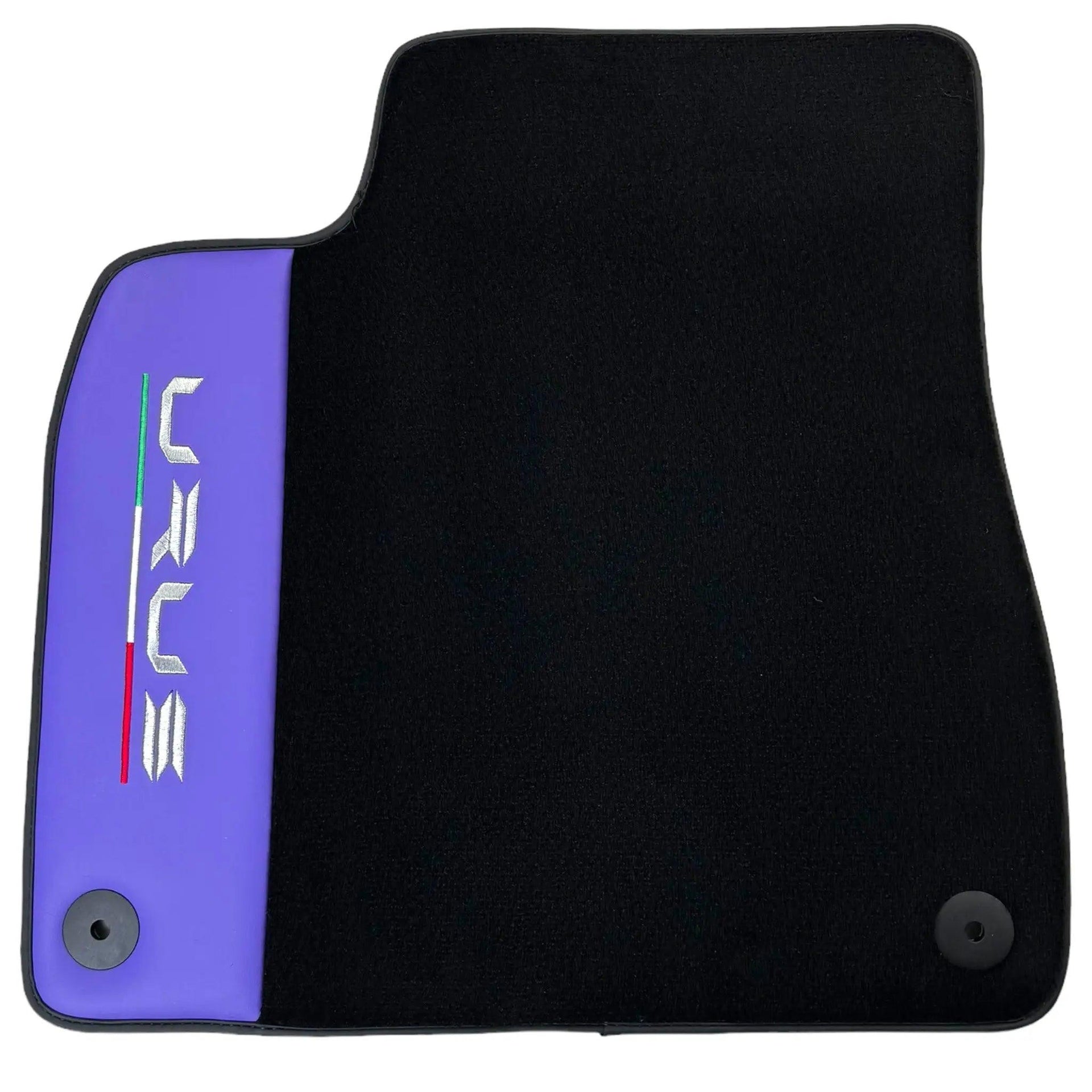 Purple Leather Black Floor Mats for Lamborghini Urus | Black Trim - AutoWin