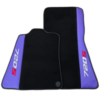 Purple Leather Black Floor Mats for McLaren 720S | Black Trim - AutoWin