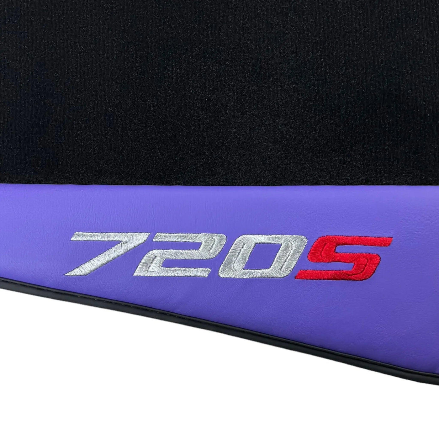 Purple Leather Black Floor Mats for McLaren 720S | Black Trim - AutoWin