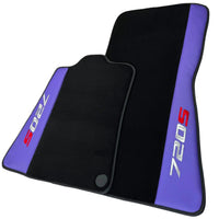 Purple Leather Black Floor Mats for McLaren 720S | Black Trim - AutoWin