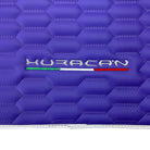 Purple Leather Floor Mats for Lamborghini Huracan with White Trim - AutoWin