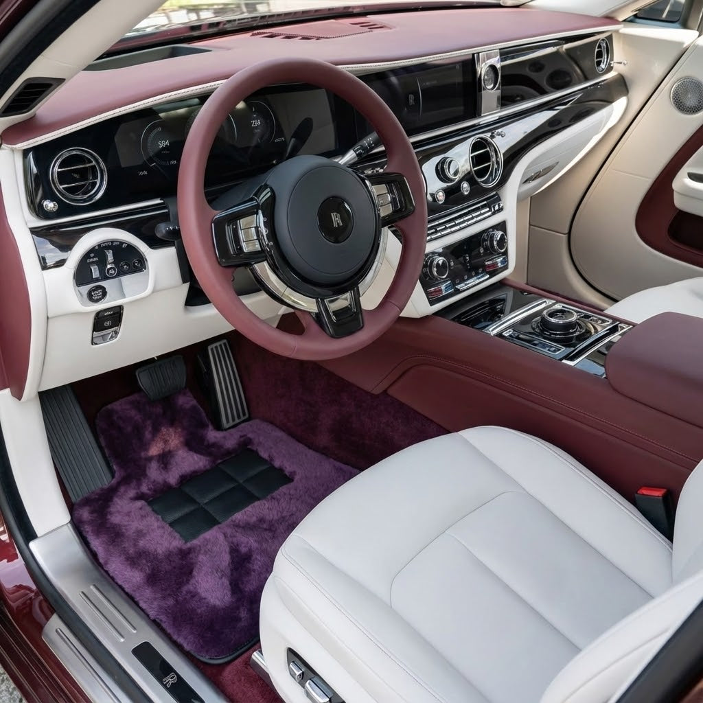 Purple Sheepskin Floor Mats for Rolls-Royce Spectre (2023-2024)