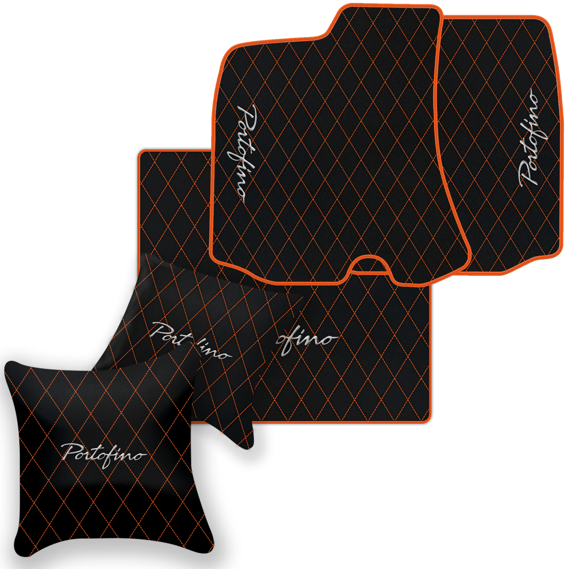 Custom Black Leather Floor Mats for Ferrari 812 Superfast (2018-2023)