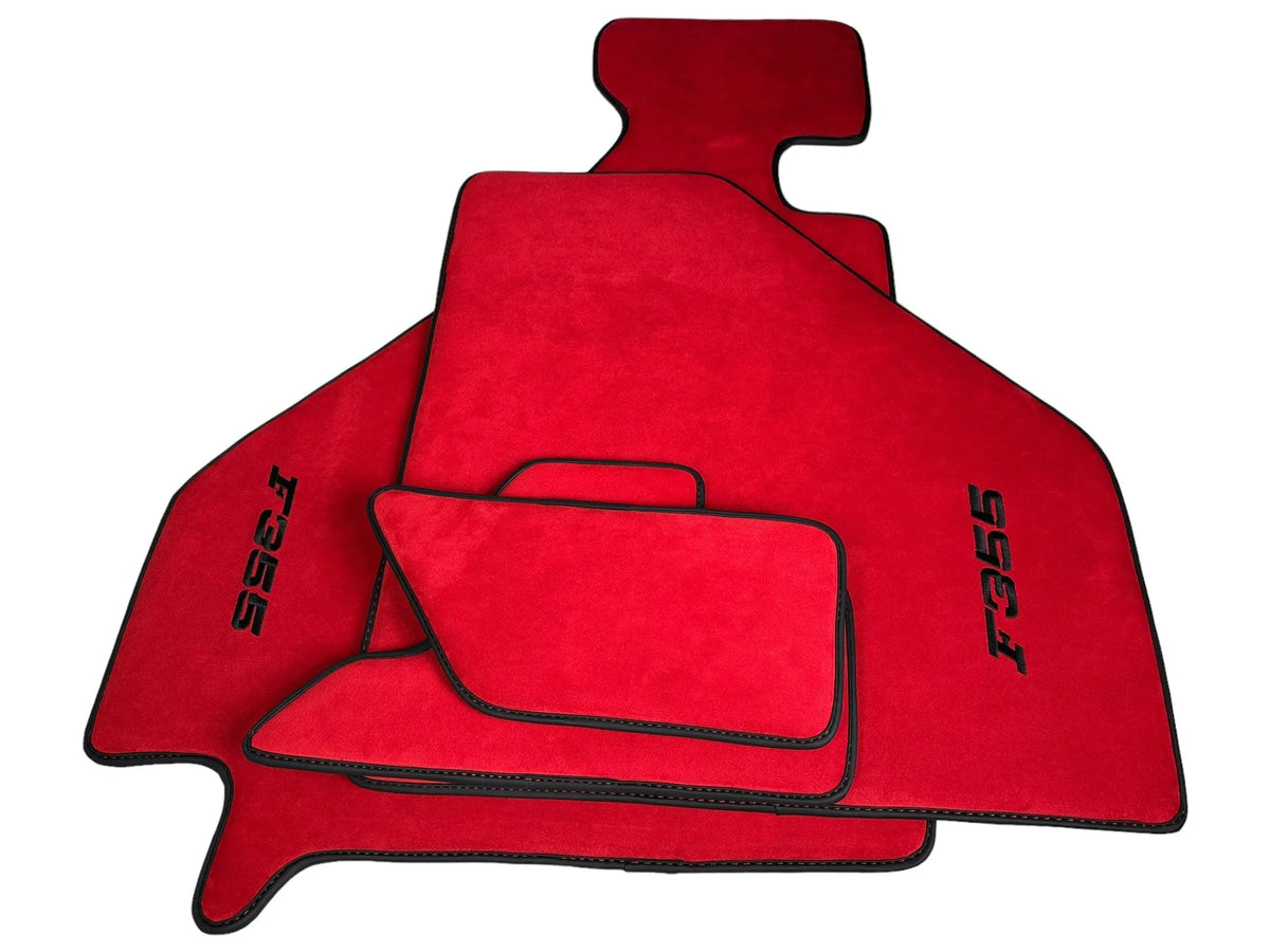 Red Alcantara Floor Mats For Ferrari F355 1994-1999 - AutoWin