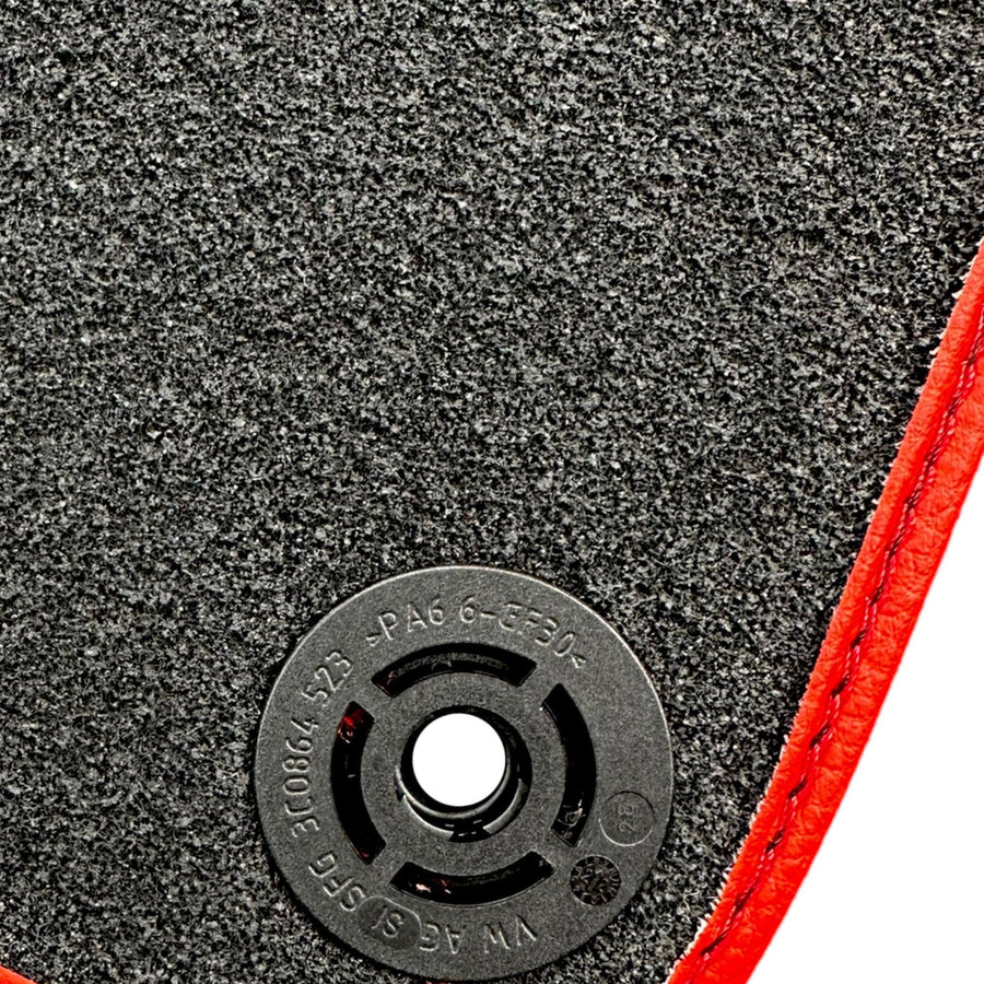 Red Floor Mats For Bentley Flying Spur (2005-2013) with Alcantara Leather - AutoWin
