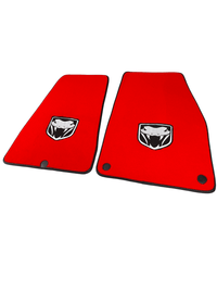 Red Floor Mats For Dodge Viper (2003-2006) With Emblem Tailored - AutoWin