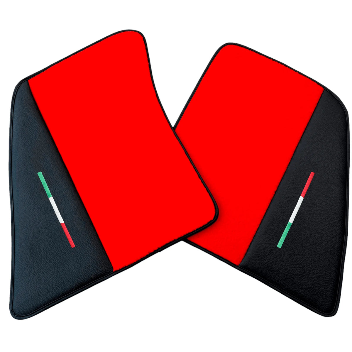 Red Floor Mats for Ferrari 296 GTS (2022-2027) with Leather - AutoWin