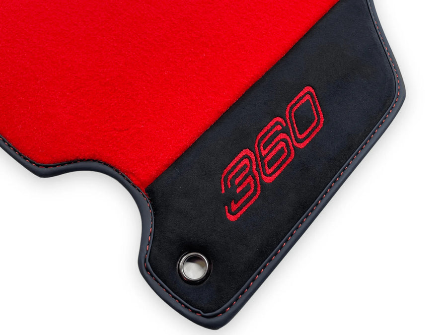 Red Floor Mats For Ferrari 360 Modena 1999-2005 With Alcantara Leather - AutoWin