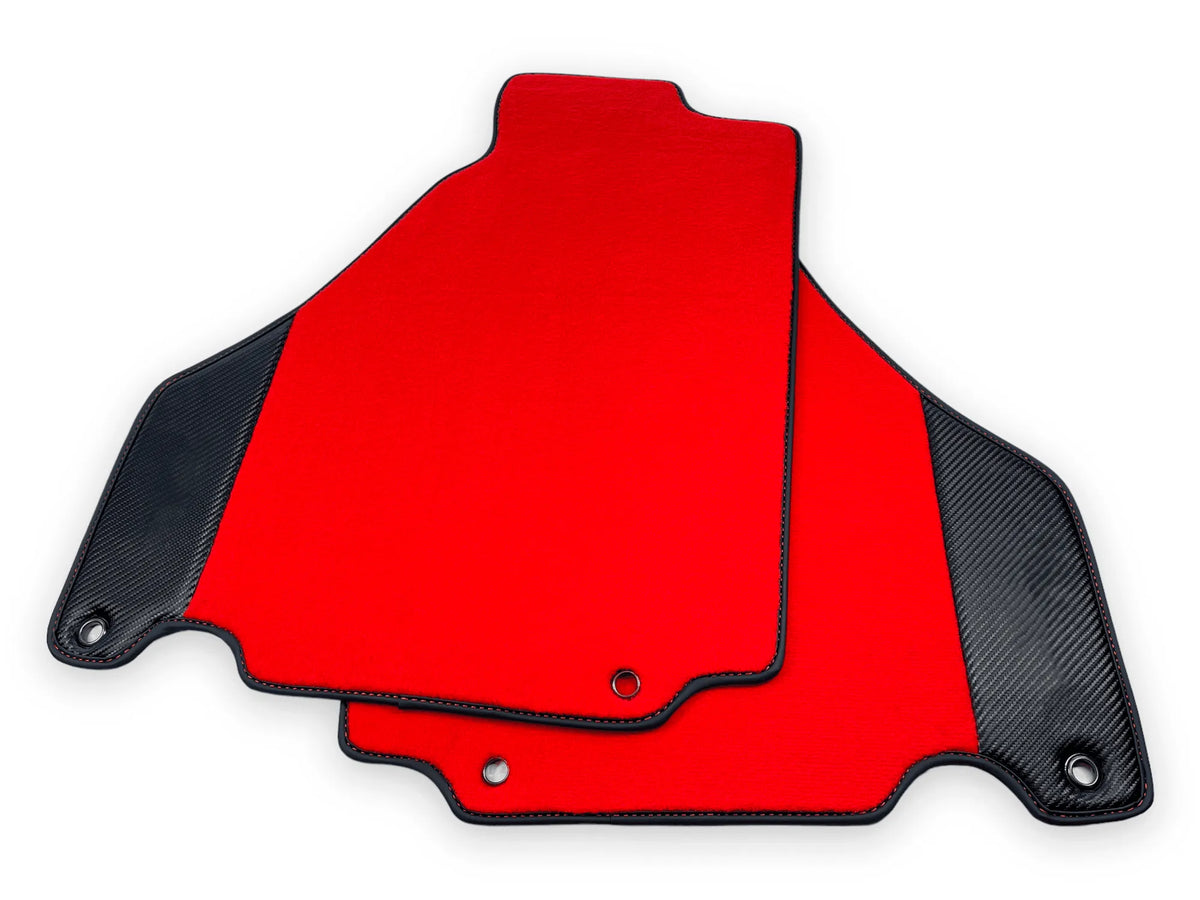 Red Floor Mats For Ferrari 360 Modena 1999-2005 With Carbon Fiber Leather - AutoWin