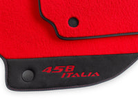 Red Floor Mats For Ferrari 458 Italia 2009-2015 Black Alcantara Leather - AutoWin